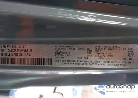 2022 Jeep Wrangler 4Xe Unlimited Rubicon 4X4 z USA, uszkodzony, nr VIN 1C4JJXR69NW153188